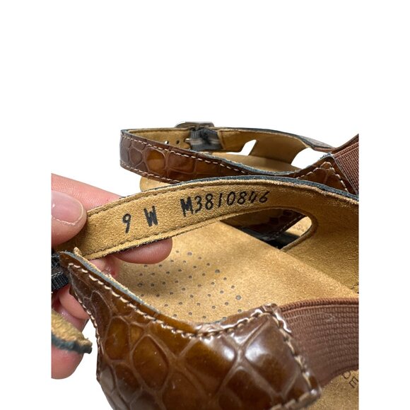 SAS Women’s Allegro Sandals Medium Cognac Croc Women's Size 9W - Picture 8 of 12